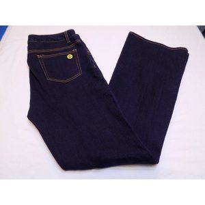 8 Michael Kors Dark Blue Jeans Ladies Flare Leg Zipper Pockets Pants Denim EUC 8